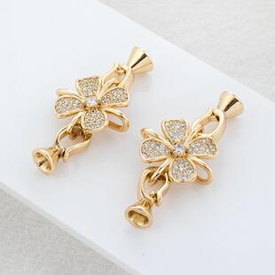 14K��ɫ�Ƕ�ʯ���~�������13mm�p���^朽ӿۻ���diy�Ʒ���