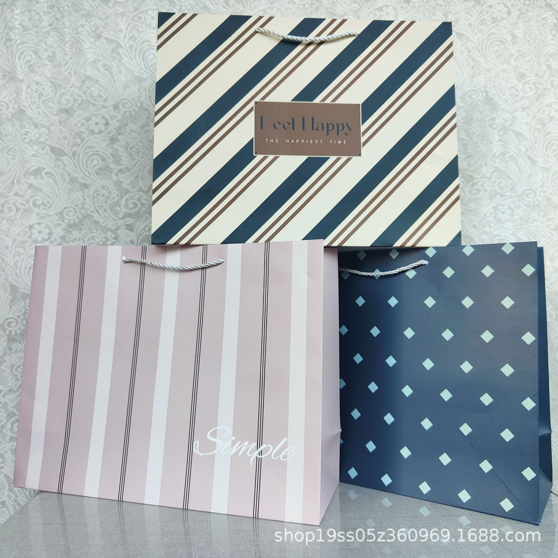 加厚不变形格纹系列礼品袋伴手礼袋子加大尺寸高档礼品包装手提袋