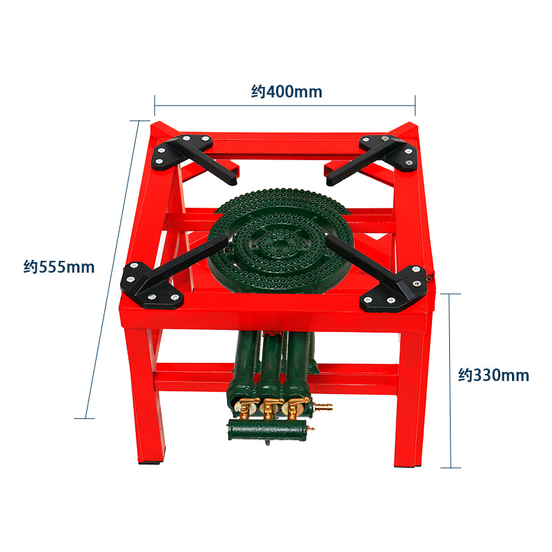 Estufa portátil al aire libre de suministro directo de fábrica con soporte estufa de hierro fundido estufa de gas de alta potencia doble anillo tres anillos cuatro anillos