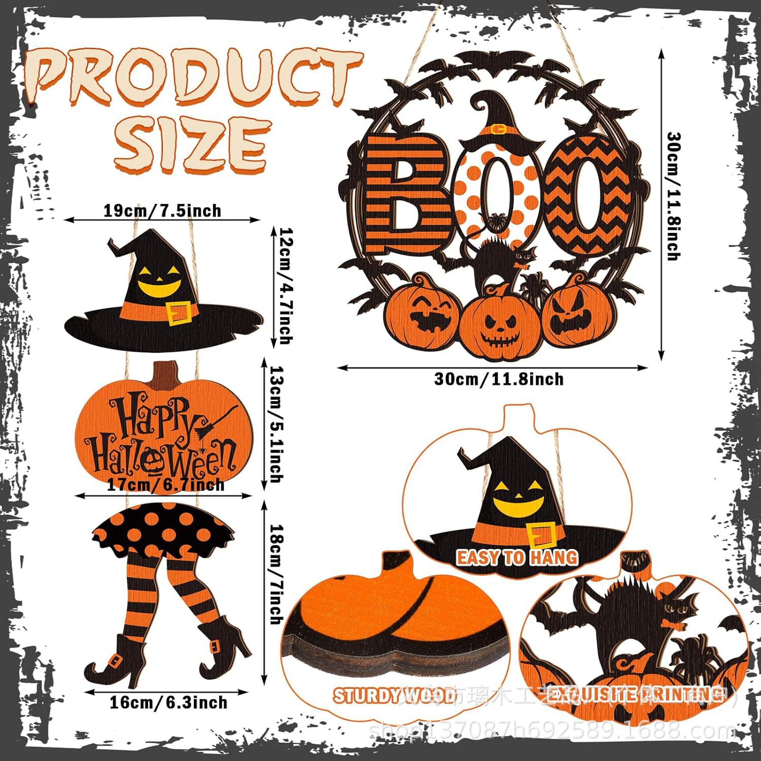 Nuevos productos transfronterizos de madera Halloween decoración de la atmósfera de la fiesta del hogar cabeza de ratón colgante decoración del patio vestíbulo