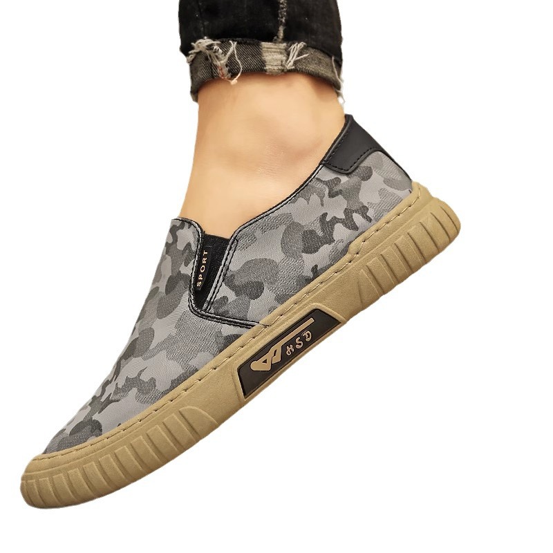 Camouflage Canvas Men's Shoes Summer New Fashion Breathable Outdoor Sports Casual Shoes Slip-on Men's Trendy Men's Shoes