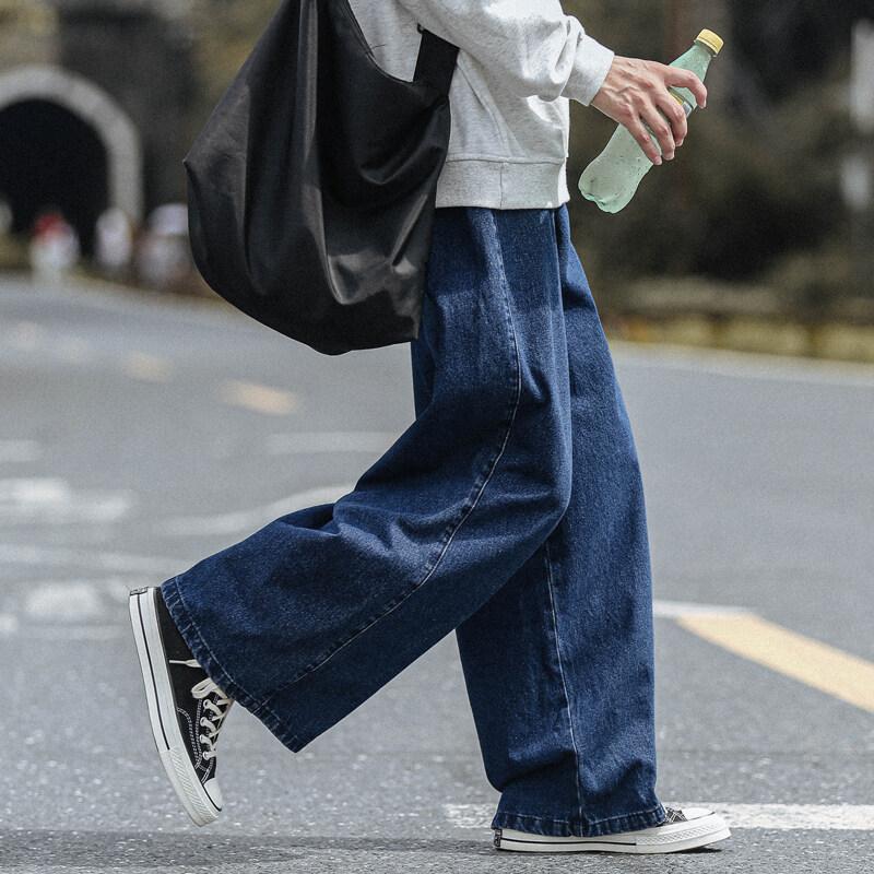 high quality Pilling Loose Wide Leg Vintage Casual Jeans Men's Hong Kong Style Straight Pants Spring and Summer high quality Pilling Loose Wide Leg Vintage Casual Jeans Men's Hong Kong Style Straight Pants Spring and Summer