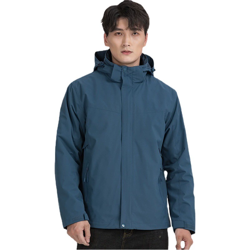 Мужская куртка 3-в-1, водонепроницаемая, грязеотталкивающая, теплая, женский комплект из двух предметов для активного отдыха, ветровка из вельвета «серебристая лиса», с возможностью нанесения логотипа на заказ