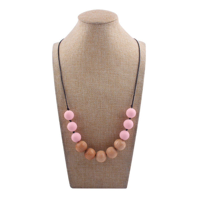 Nuevo bebé suministros silicona molar teether collar bebé teether palo masticable colgante collar