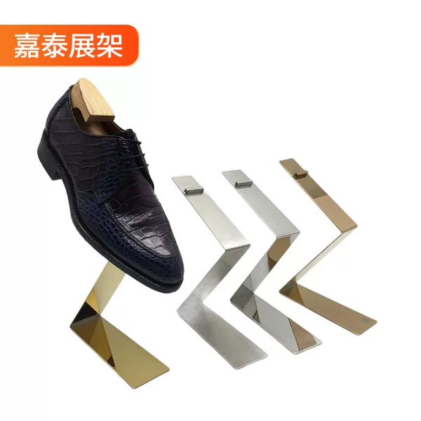 Z-Shaped Stainless Steel Shoe Display Rack for Mall Windows, Leather Shoe Display Stand, Shoe Rack, Shoe Support Bracket, Reversible Shoe Rack