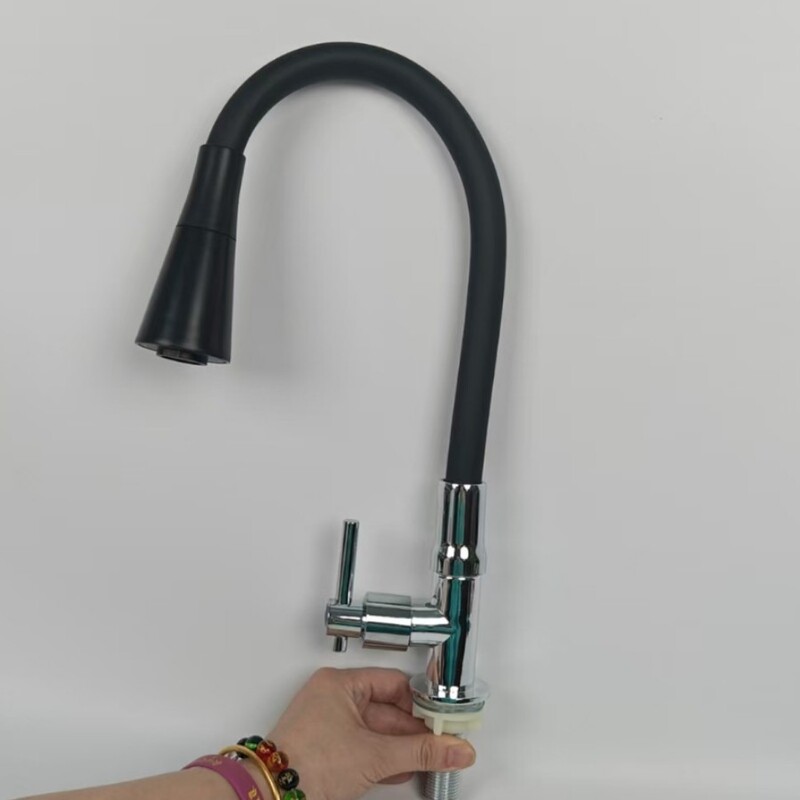 Cross-Border Foreign Trade Universal Tube Extension Silicone Rubber Tube Two-Speed Spray Hot and Cold Water Kitchen Sink Faucet Cross-Border Foreign Trade Universal Tube Extension Silicone Rubber Tube Two-Speed Spray Hot and Cold Water Kitchen Sink Faucet