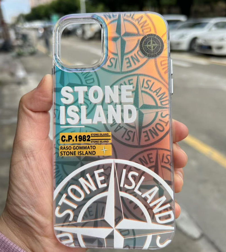 Stone Island Shockproof PC Label IMD Wholesale Mobile Phone case for iPhone 17 16 15 14 Plus 13 12 11 Pro Max case