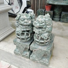 石雕狮子门口一对精雕 九龙壁玉石戏球狮喜狮摆件 酒店广场动物狮