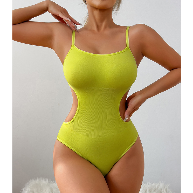 Women's Trending Backless Suspender Bodysuit Solid Color European American Style Open Crotch Underwear Sleepwear_voghion.com