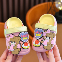 儿童拖鞋女童夏季防滑软底可爱卡通宝宝室内家居鞋女孩包头洞洞鞋
