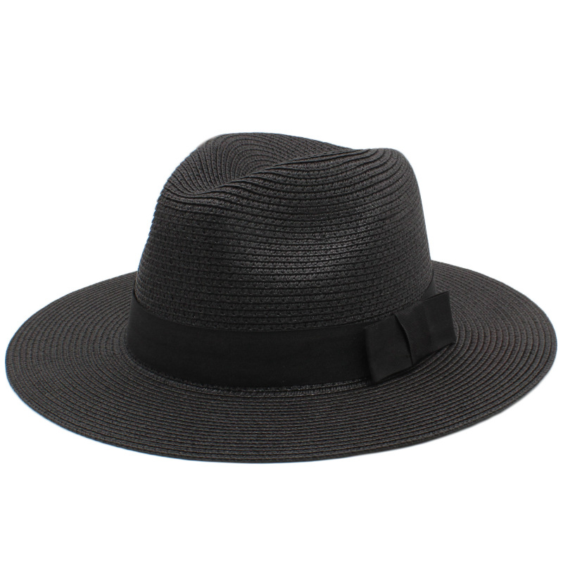 Summer Sun Protection Straw Panama Hat Wide Brimmed Beach Travel Hat For Men And Women_voghion.com