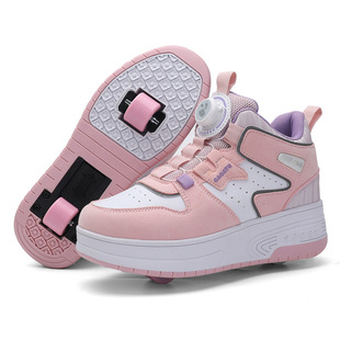 Children's Double-Wheel Retractable Roller Skates for Primary School Girls and Boys, Wholesale Roller Skates, Cross-Border Exclusive Supply