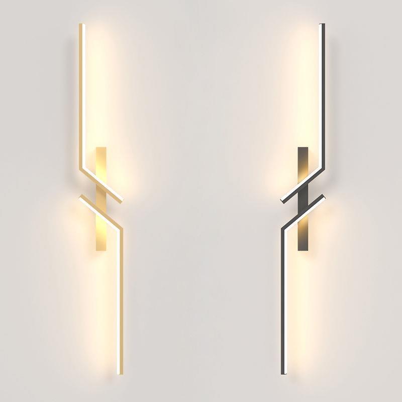 Luz simple moderna rejilla de lujo sala de estar TV lámpara de pared de fondo minimalista tira red creativa dormitorio lámpara de noche