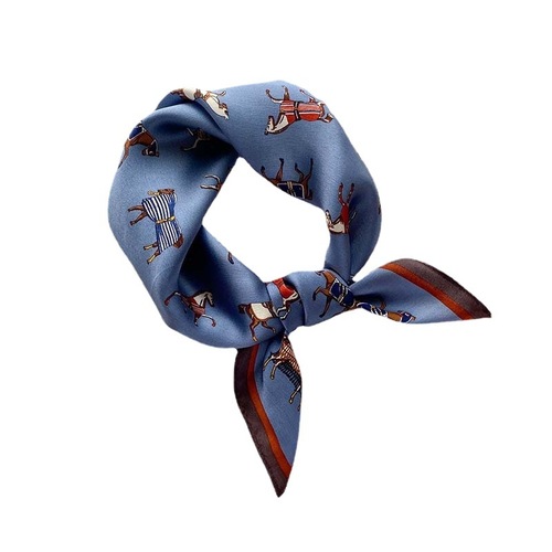  Spring and Autumn New Retro Fashion Elegant Square Scarf for Women Silk Silk Scarf Real Silk Neck Scarf French Hairband