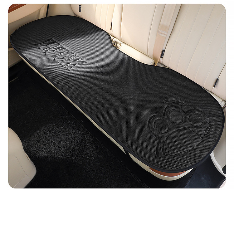 Car Seat Cushion for All Seasons, Cartoon Design, Breathable Cotton and Linen for Summer, Ventilated for Autumn and Winter, Half-Cover, Cute Bear Seat Cover for Women