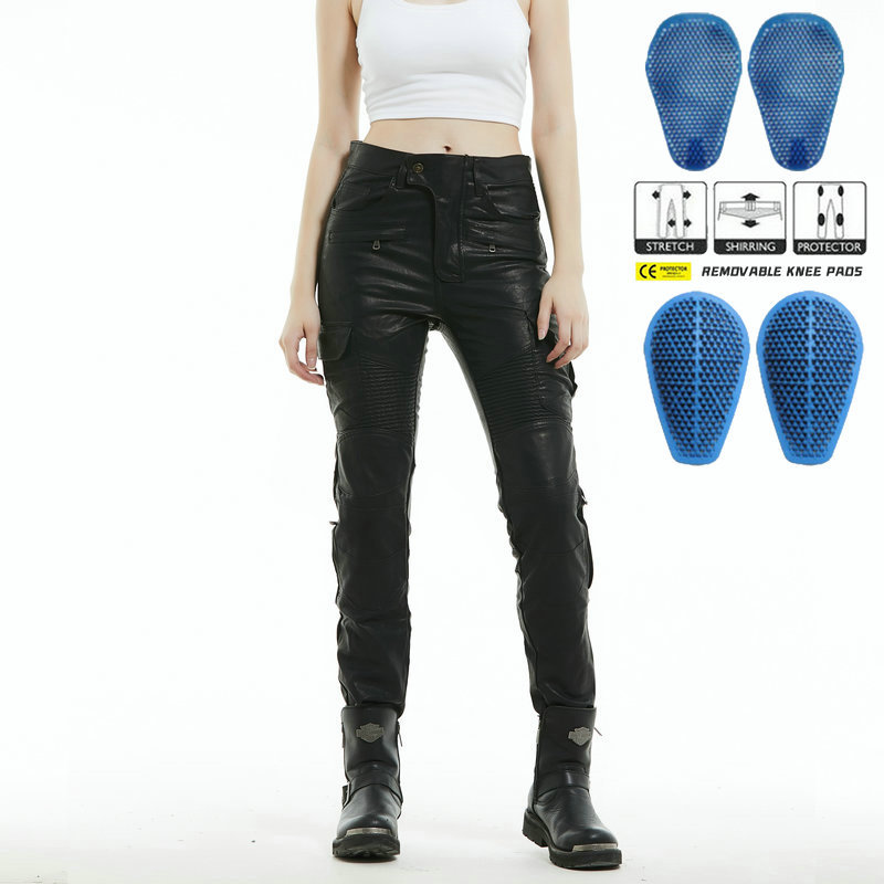 VOLERO motocicleta pantalones de montar motocicleta de las mujeres Delgado casual retro resistente a la caída del parabrisas pantalones de silicona equipo de protección