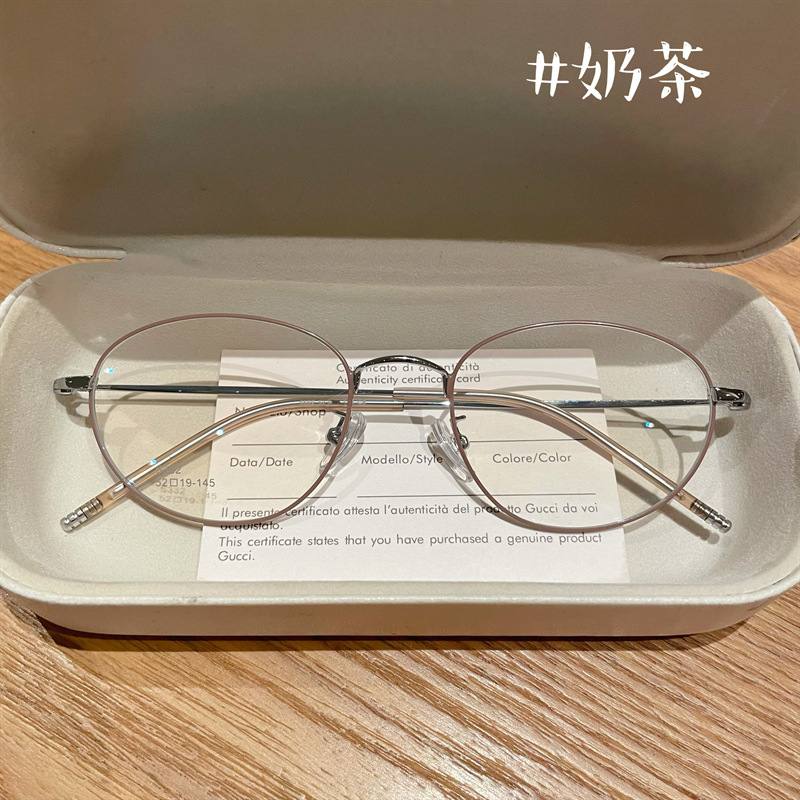 6332小紅書晨54眼鏡金糸Ca眼鏡枠ED文芸ファッション狭枠金色楕円軽眼鏡|undefined