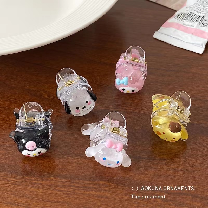 Fine Flash Sanrio New Japanese Style Cute Sweet Small Claw Clip Kulomi Cartoon Bangs Clip High Pony Tail Hairpin