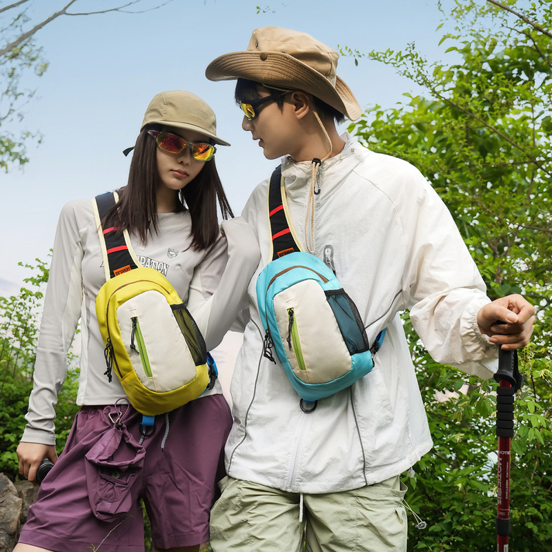 Outdoor Hiking Lightweight Shoulder Bag Chest Bag Unisex Chest Bag Casual Travel Hiking Color-Blocking Phone Crossbody Bag