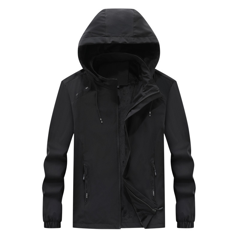 2024 Amazon hombre primavera y otoño chaqueta con capuz desmontable deportiva casual chaqueta de algodón de pelusa de color sólido tendencia para hombres