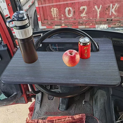 Universal Steering Wheel Table for Cars and Trucks, Portable Small Table for Eating and Working, Multifunctional Dining Table and Rest Stand (Car table board) - 42-and-above-trucks-are-universal-without-cover-black-brushed-6040