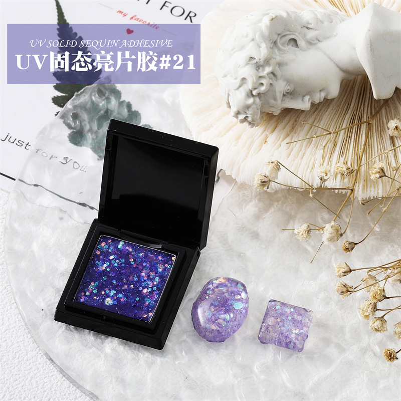 Manicura japonés nuevo UV sólido lentejuelas pegamento esmalte de uñas pegamento fototerapia pegamento sólido brillo lentejuelas pegamento ventas directas de la fábrica