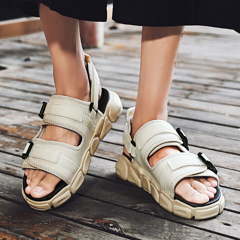 2023 New Summer Men's Slides Two-Way Slippers with Hook and Eye Casual Versatile Fashion Sandals Wholesale from Large Factories Cross-Border