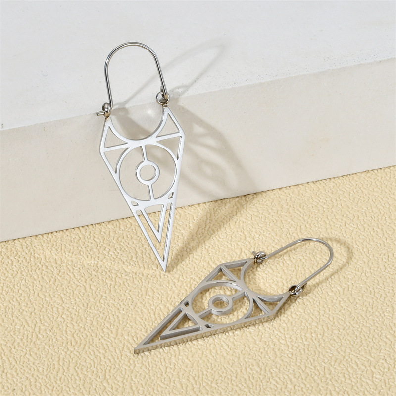 Exaggerated Triangle Titanium Steel Earrings Plating Hollow Out Stainless Steel Earrings