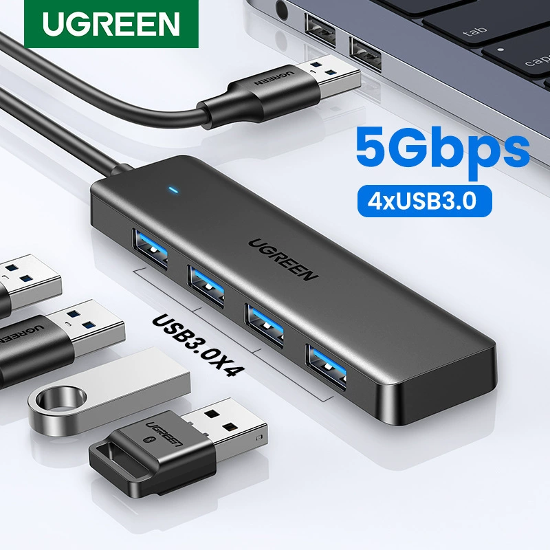Хаб USB 3.0 4 порта UGREEN USB HUB Slim для мыши и клавиатуры
