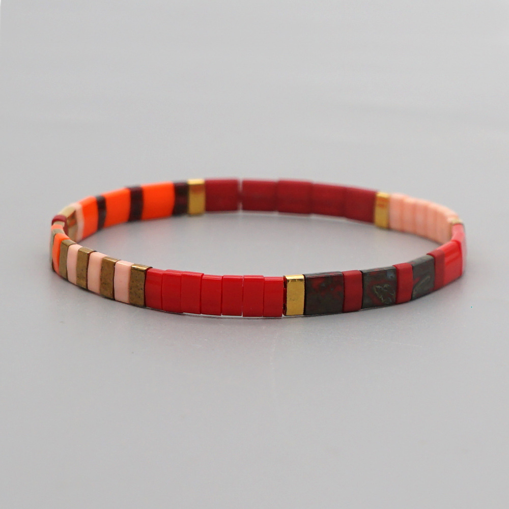 new bohemian style tila handmade beaded bracelet red personality small braceletpicture5