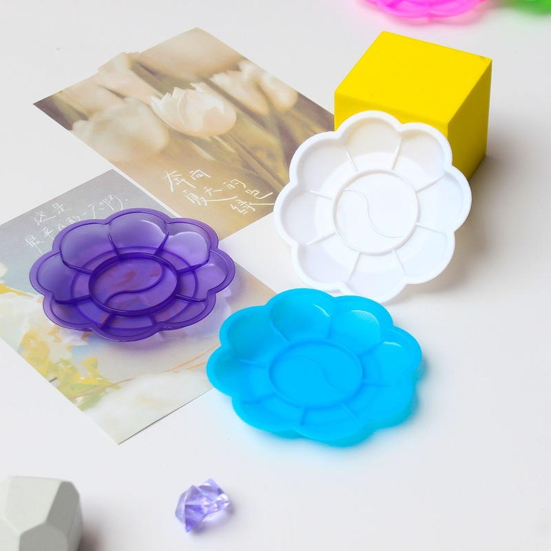 子供の絵画パレット 8.5 センチメートル水彩ガッシュ梅の花パレット DIY 絵画パレット卸売|undefined