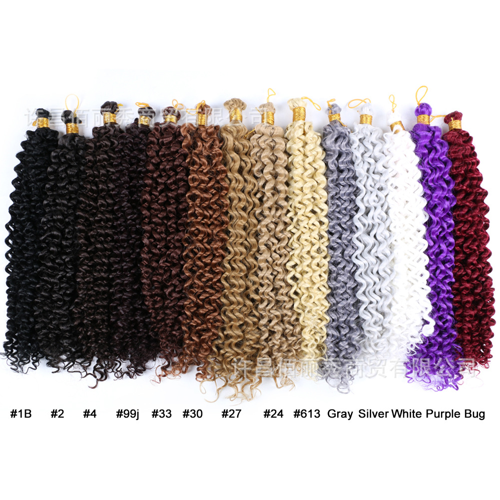 Extensiones de cabello sintético de ganchillo con rizos largos y ondulados, peluca trenzada para mujer, extensiones de cabello Water Wave con textura ondulada.