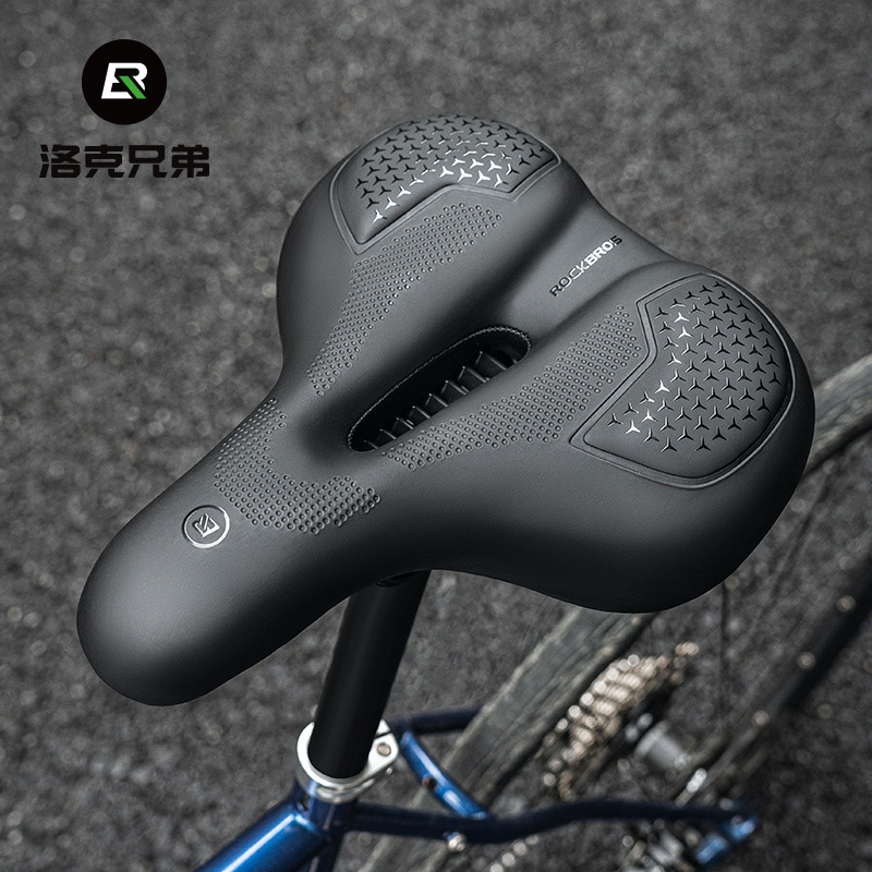Rock Brothers Bicycle Cushion Saddle Comfortable Mountain Bike Road Seat Shock Absorption Thickened Bicycle Riding Accessories