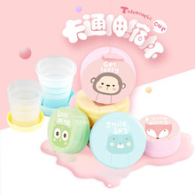卡通塑料伸缩杯子可爱折叠水杯便携式户外旅行儿童塑料运动水壶