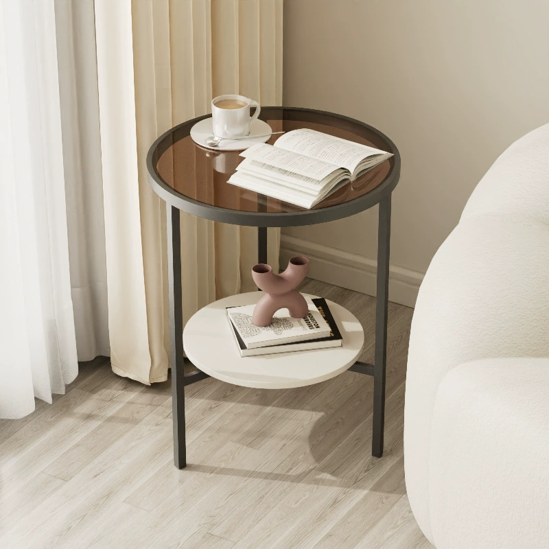 Современная маленькая квартира Changhong стеклянный круглый Маленький журнальный столик минималистский мини-свет роскошный дом гостиная диван каменная Тарелка боковой столик