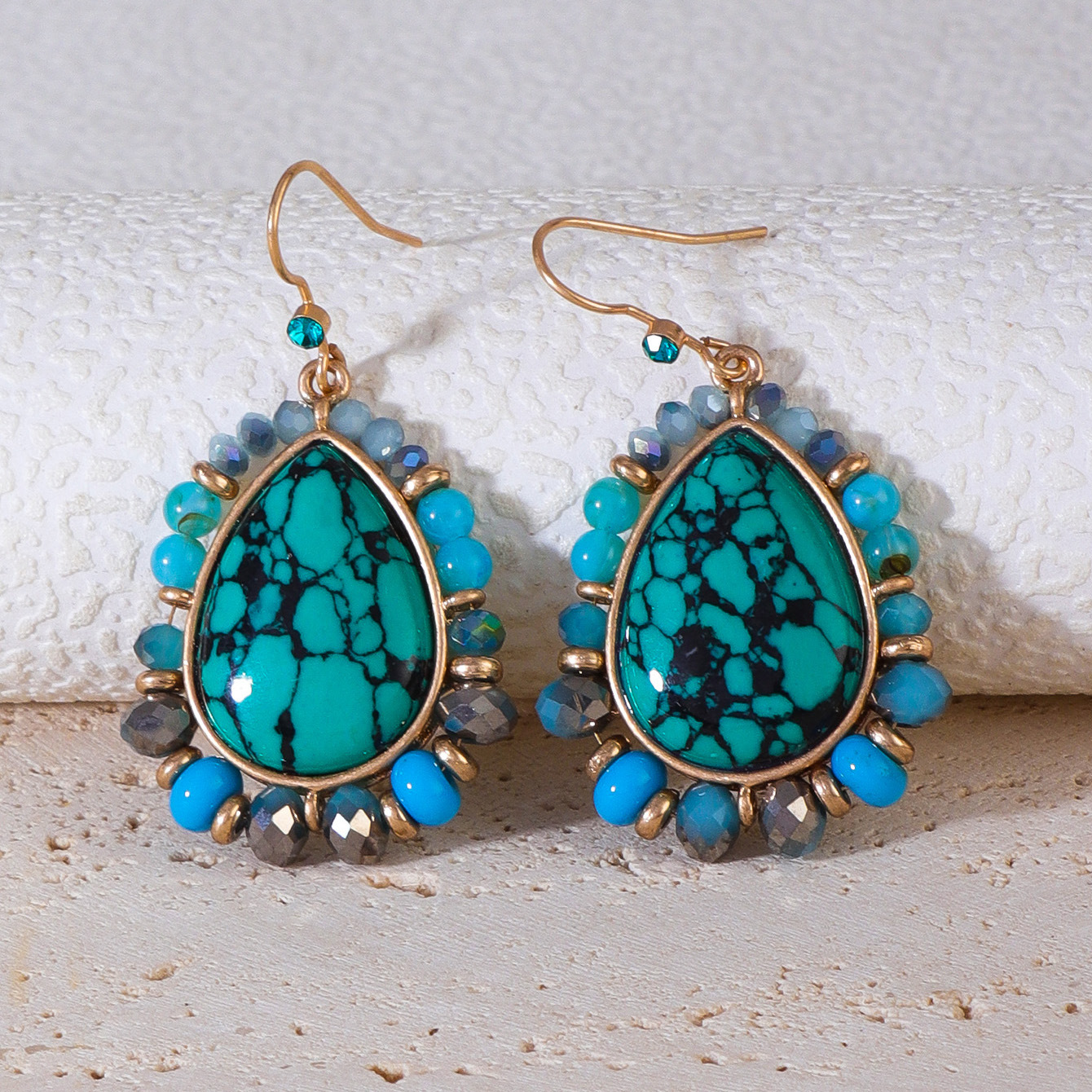 Original Design Development Of European And American Style Jewelry: Beaded Fashion Abalone White Shell Bohemian Earrings_voghion.com