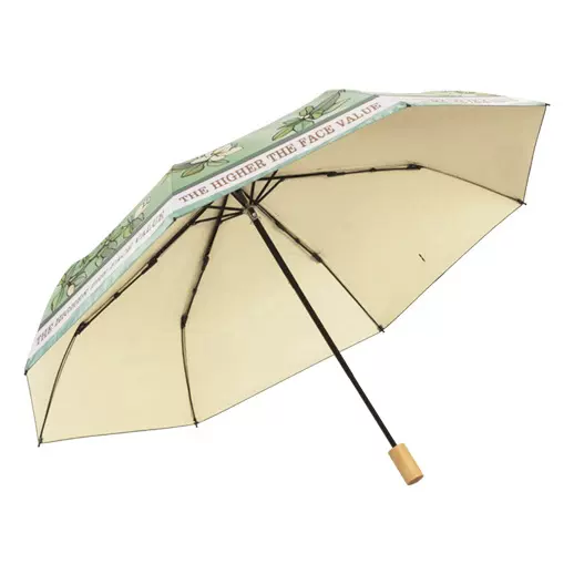 三折8骨久合版彩胶晴雨两用伞太阳伞防紫外线木柄批发