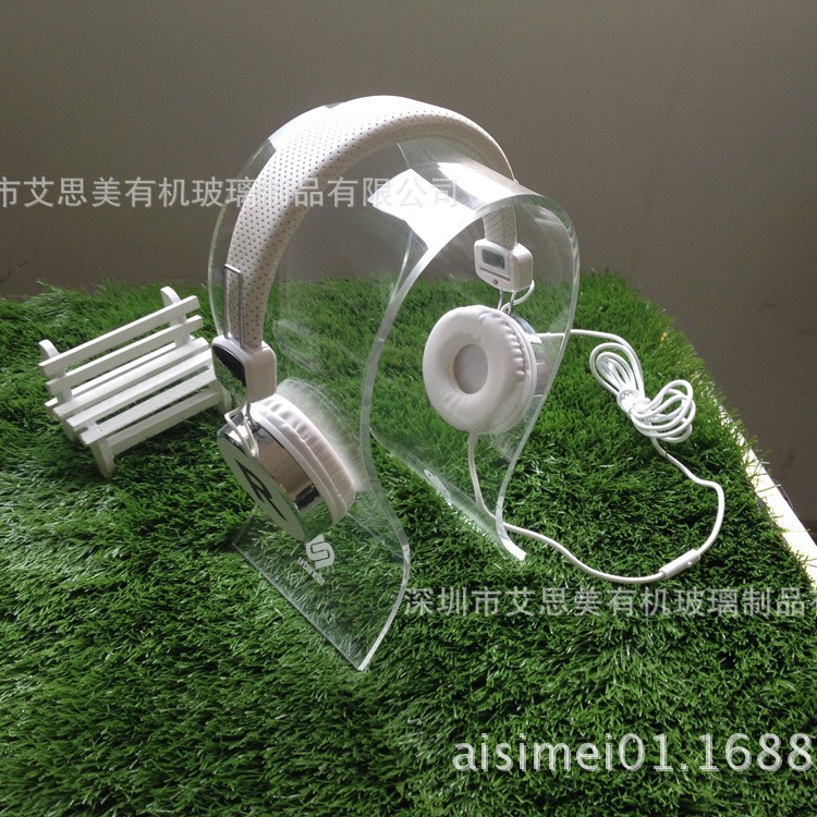 5mm进口透明耳机架 亚克力促销赠送礼品耳机展示架 耳机挂架零售