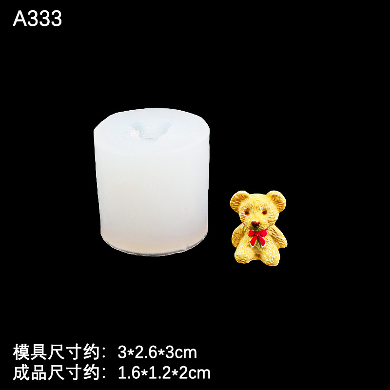 Dibujos animados sentado bola arco oso molde de silicona aromaterapia vela yeso molde hecho a mano decoración para hornear