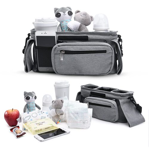 Amazon best-selling portable baby carriage bag outdoor child stroller hanging bag large capacity bottle diaper bag