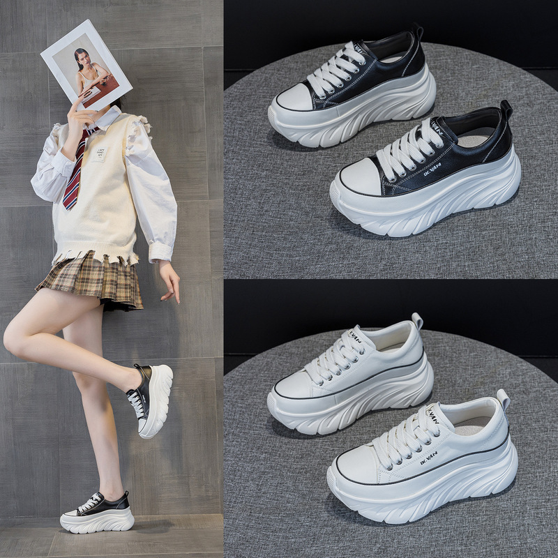 Popular Women's Shoes 2026 Autumn New Style Platform Thick-Soled Height-Increasing White Sneakers Sports Casual Shoes Popular Women's Shoes 2026 Autumn New Style Platform Thick-Soled Height-Increasing White Sneakers Sports Casual Shoes