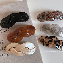 韩版时尚法式复古麻花编织造型大号马尾弹簧夹盘发顶夹发饰新款