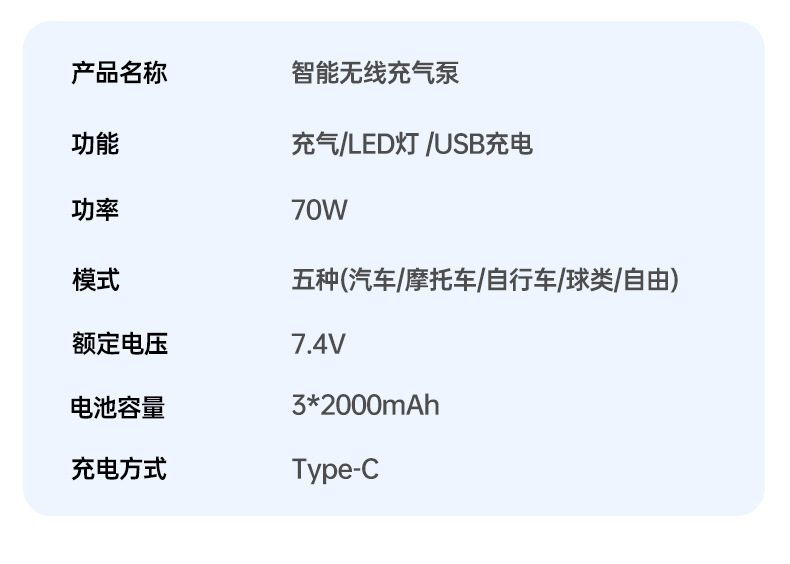Car Air Pump Portable Car Air Pump High Power Electric Tire Air Pump Multi-Function Air Pump