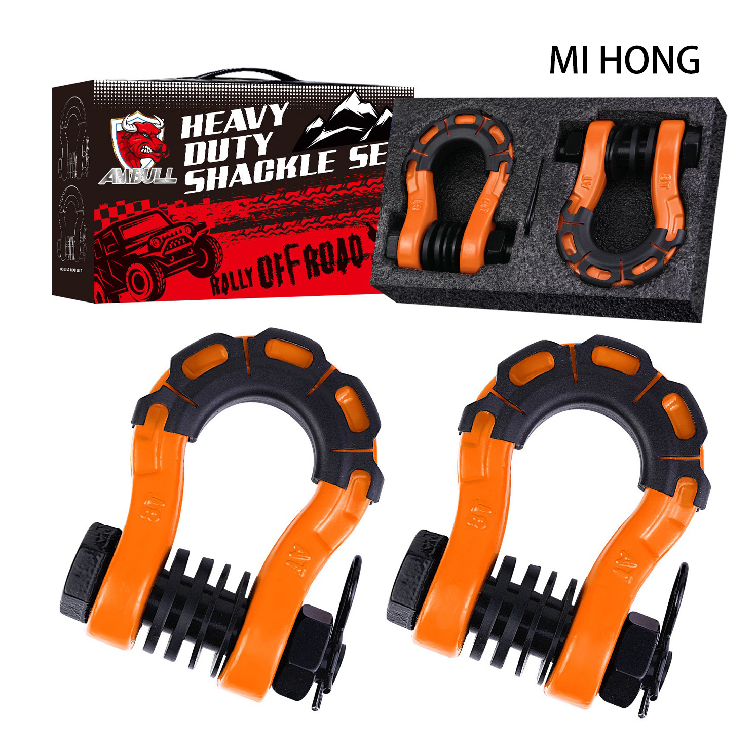 Manufacturer's Ready Stock Cross-Border Supply of 8t High-Strength Special-Shaped Forged Off-Road Vehicle Trailer Shackle Spray Plastic 3/4U-Shaped Hook