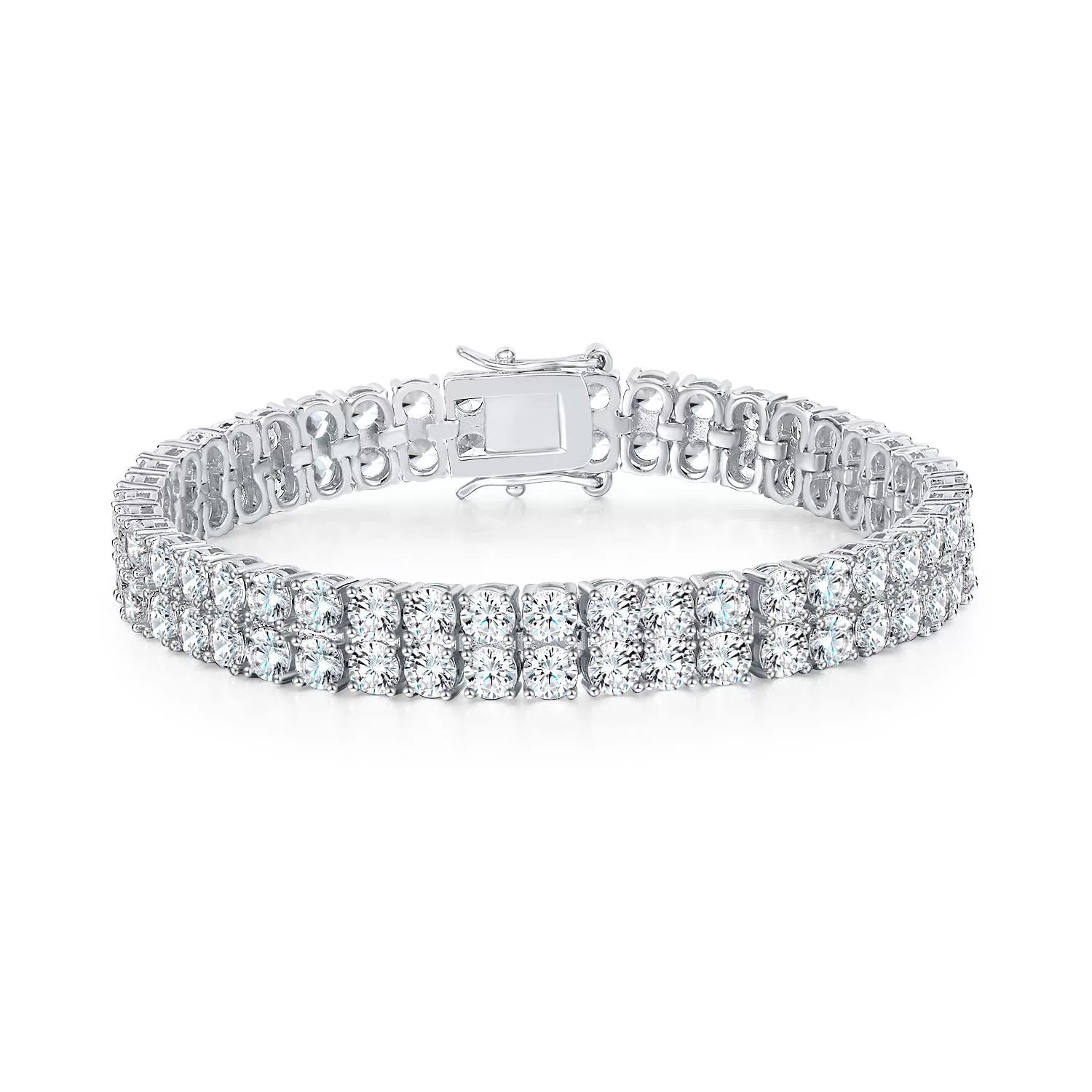 Double Row Tennis Bracelet With Zircon For Men And Women_voghion.com