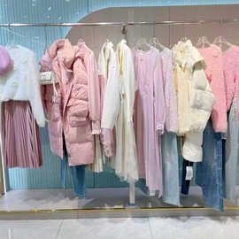 25冬澳宴妮韩范淑女风羽绒服连衣裙上衣裤裙专柜撤柜一手货源供应