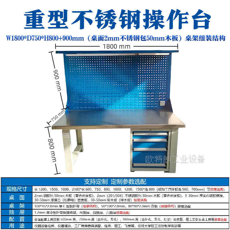 ヘビーデューティーワークベンチ ステンレスカウンタートップ ファインダーベンチ 耐荷重5トン モールドベンチ 検査機器・機器陳列台|undefined