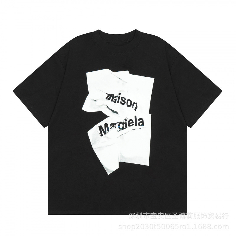クロスボーダー メゾン マルジェラ マルジェラ デジタル プリント MM6 ピュアコットン 高品質 メンズ Tシャツ レディース 半袖 トレンド|undefined