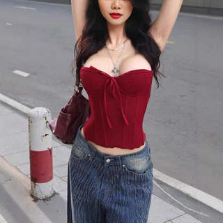 欧美跨境热销时尚女装性感修身露背露脐修身打底小吊带裹胸塑身衣