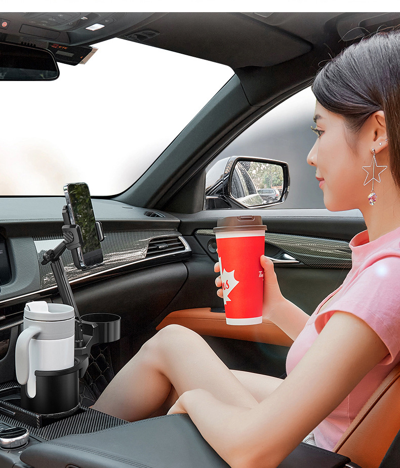 Car multi-function water cup holder car car car central control oversized expansion cup holder coffee drink holder with mobile phone holder